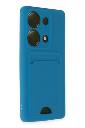 Newface Xiaomi Redmi Note 13 Pro 4G Kılıf Kelvin Kartvizitli Silikon - Mavi