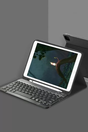 Newface Samsung Galaxy X200 Tab A8 10.5 Kılıf KC01 Smart Klavyeli Tablet Kılıfı - Siyah