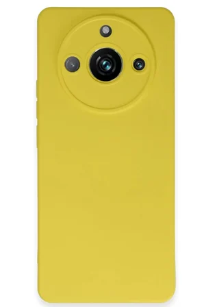 Newface Realme 11 Pro Kılıf Nano içi Kadife Silikon - Sarı