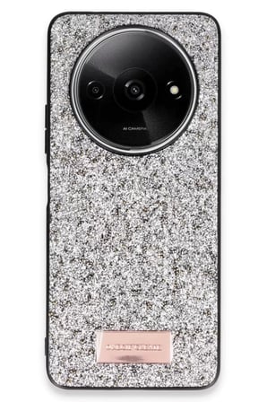 Onegif Xiaomi Redmi A3 4G Bright Simli Kapak - Gümüş