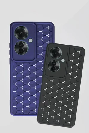 Newface Oppo Reno 11F Kılıf Petek Silikon Kapak - Koyu Yeşil