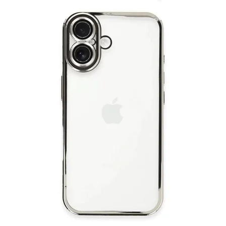 Newface Apple iPhone 16 Kılıf Razer Lensli Silikon - Gümüş