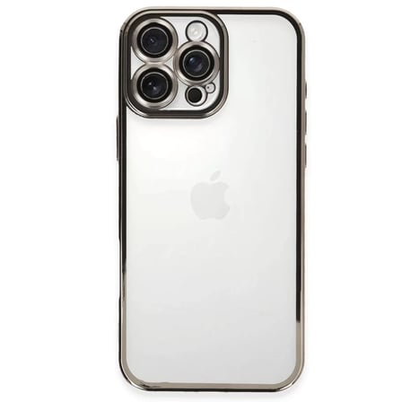 Newface Apple iPhone 16 Pro Max Kılıf Razer Lensli Silikon - Titanyum Gri