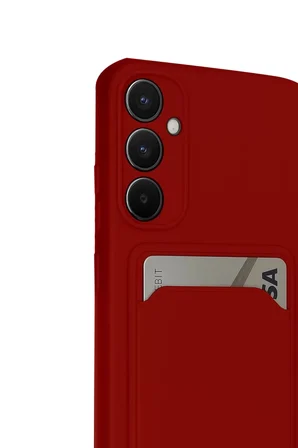Newface Samsung Galaxy S24 FE Kılıf Kelvin Kartvizitli Silikon - Kırmızı