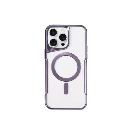 Newface Apple iPhone 11 Pro Max Kılıf Boyi Magsafe Silikon Kapak - Derin Mor