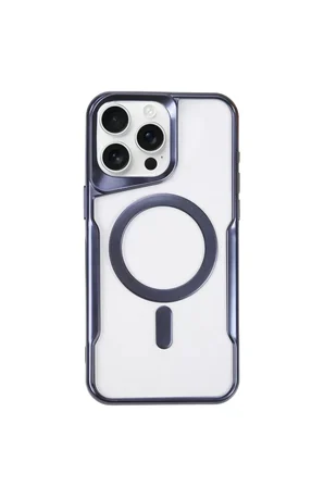 Newface Apple iPhone 15 Pro Kılıf Boyi Magsafe Silikon Kapak - Lacivert