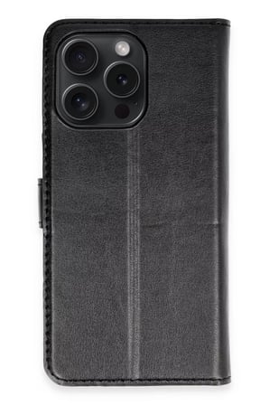Newface Apple iPhone 15 Pro Max Kılıf Trend S Plus Kapaklı Kılıf - Siyah