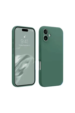Newface Apple iPhone 16 Plus Kılıf First Silikon - Koyu Yeşil
