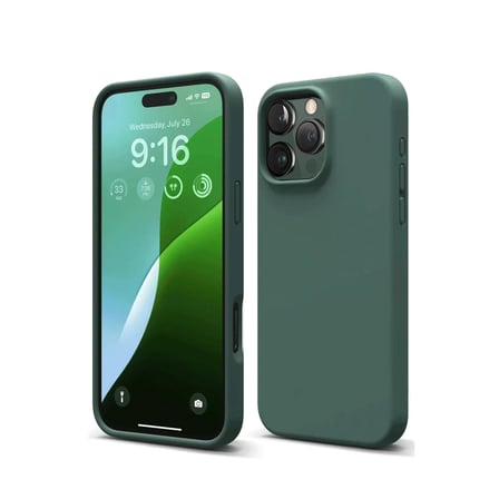 Newface Apple iPhone 16 Pro Kılıf Nano içi Kadife Silikon - Koyu Yeşil