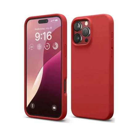 Newface Apple iPhone 16 Pro Max Kılıf Nano içi Kadife Silikon - Kırmızı