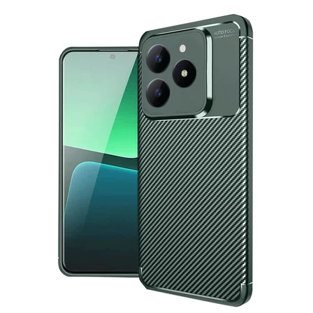Newface Realme C61 Kılıf Auto Focus Karbon Kapak - Koyu Yeşil