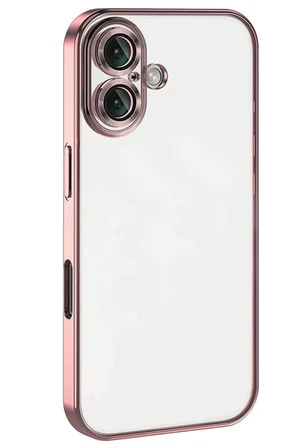 Newface Apple iPhone 16 Plus Kılıf Razer Lensli Silikon - Pembe