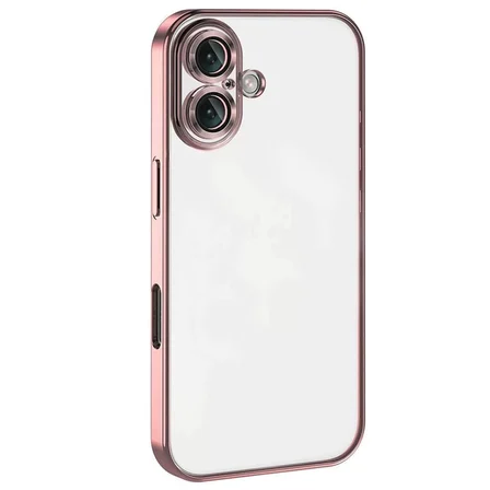 Newface Apple iPhone 16 Plus Kılıf Razer Lensli Silikon - Pembe