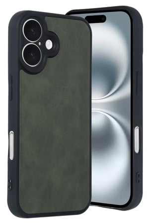 Newface Apple iPhone 16 Kılıf Aras Deri Kapak - Koyu Yeşil