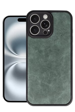 Newface Apple iPhone 16 Pro Kılıf Aras Deri Kapak - Koyu Yeşil