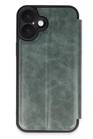 Newface Apple iPhone 16 Kılıf Flip Cover - Koyu Yeşil