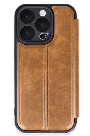 Newface Apple iPhone 16 Pro Kılıf Flip Cover - Taba