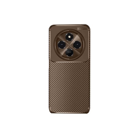 Newface Xiaomi Redmi 14C Kılıf Auto Focus Karbon Kapak - Kahverengi