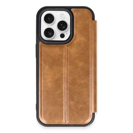 Newface Apple iPhone 14 Pro Kılıf Flip Cover - Taba