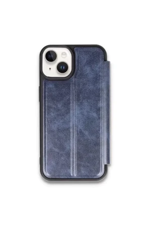 Newface Apple iPhone 15 Kılıf Flip Cover - Lacivert