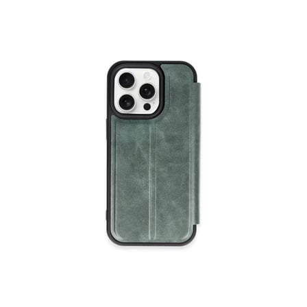 Newface Apple iPhone 15 Pro Max Kılıf Flip Cover - Koyu Yeşil