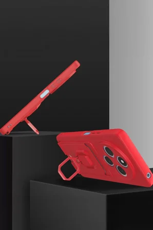 Newface Xiaomi Redmi 14C Kılıf Zuma Kartvizitli Yüzüklü Silikon - Pembe