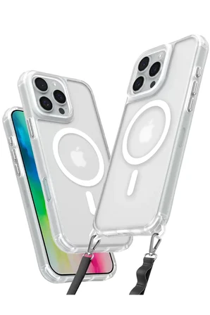 Newface Apple iPhone 16 Pro Max Kılıf Enka Magsafe Silikon Kılıf - Şeffaf