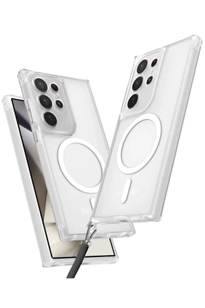 Newface Samsung Galaxy S24 Ultra Kılıf Enka Magsafe Silikon Kılıf - Şeffaf
