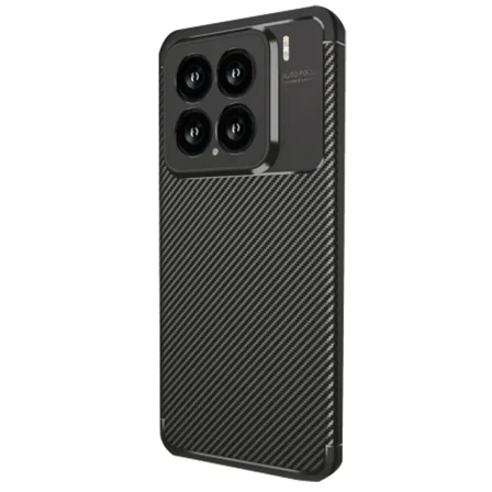 Newface Xiaomi Mi 15 Kılıf Auto Focus Karbon Kapak - Siyah