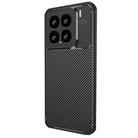 Newface Xiaomi Mi 15 Kılıf Auto Focus Karbon Kapak - Siyah