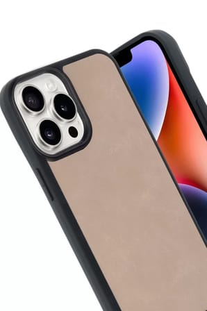 Newface Apple iPhone 14 Pro Max Kılıf Aras Deri Kapak - Pudra