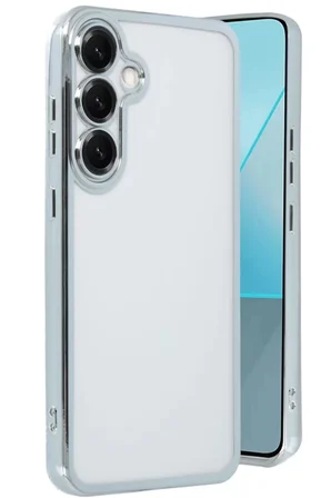 Newface Samsung Galaxy S25 Plus Kılıf Razer Lensli Silikon - Gümüş