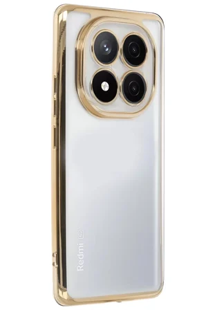 Newface Xiaomi Redmi Note 14 Pro Plus Kılıf Razer Lensli Silikon - Gold