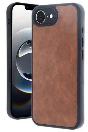 Newface Apple iPhone 16E Kılıf Aras Deri Kapak - Taba