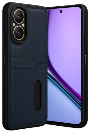 Newface Realme 12 Lite Kılıf Sara Kartvizitli Deri Kılıf - Lacivert