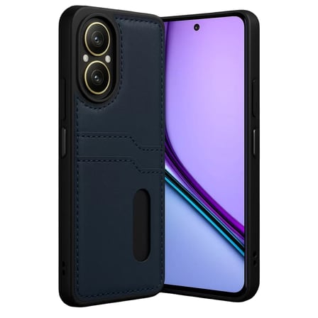 Newface Realme 12 Lite Kılıf Sara Kartvizitli Deri Kılıf - Lacivert