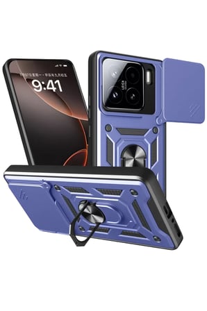 Newface Xiaomi Mi 15 Kılıf Pars Lens Yüzüklü Silikon - Lacivert