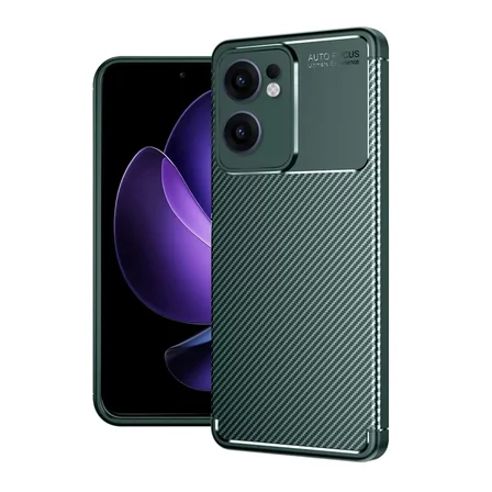Newface Oppo Reno 13F Kılıf Auto Focus Karbon Kapak - Koyu Yeşil