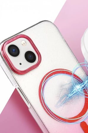 Newface Apple iPhone 15 Plus Glossy Magsafe Kapak - Çöl Titanyum