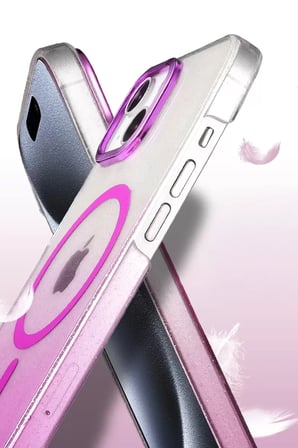 Newface Apple iPhone 15 Plus Glossy Magsafe Kapak - Çöl Titanyum