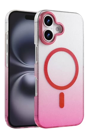 Newface Apple iPhone 16 Glossy Magsafe Kapak - Pembe