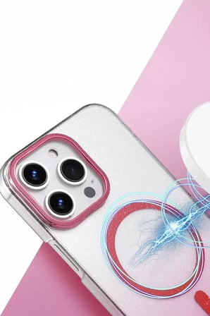 Newface Apple iPhone 16 Pro Glossy Magsafe Kapak - Pembe