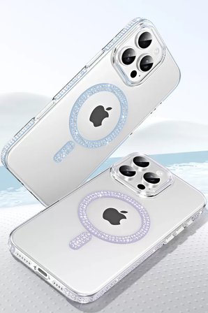 Joko Apple iPhone 16 Pro Max Move Taşlı Magsafe Kapak - Mavi