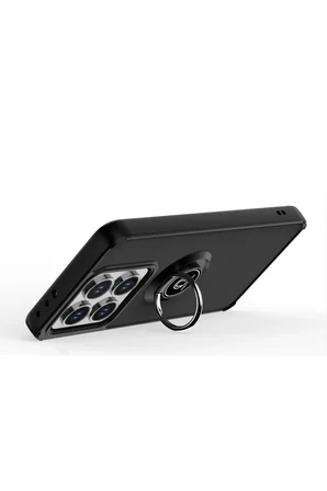 Newface Xiaomi Mi 14T Montreal Yüzüklü Silikon Kapak - Siyah