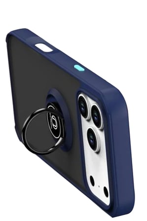Newface Apple iPhone 17 Pro Montreal Yüzüklü Silikon Kapak - Lacivert