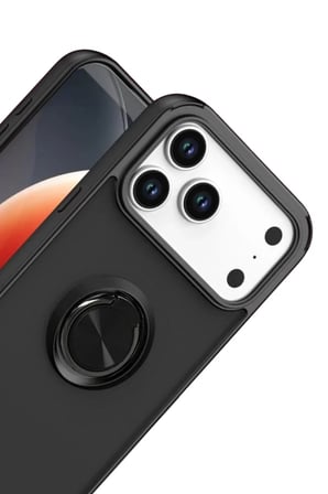 Newface Apple iPhone 17 Pro Montreal Yüzüklü Silikon Kapak - Siyah