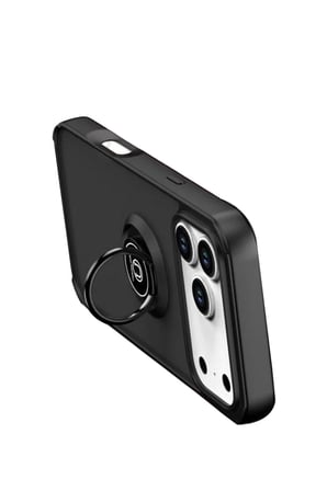 Newface Apple iPhone 17 Pro Montreal Yüzüklü Silikon Kapak - Siyah