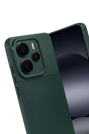 Newface Xiaomi Note 14 5G Auto Focus Karbon Kapak - Koyu Yeşil