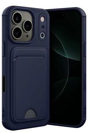 Newface Apple iPhone 17 Pro Kelvin Kartvizitli Silikon - Lacivert