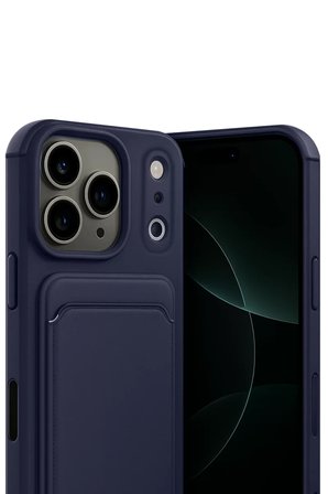 Newface Apple iPhone 17 Pro Kelvin Kartvizitli Silikon - Lacivert
